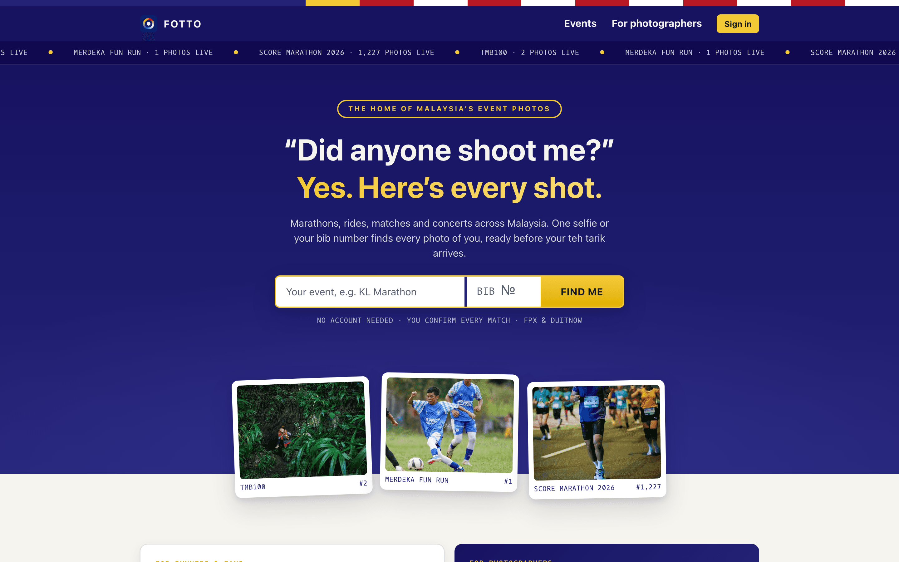 Marketplace foto event Fotto